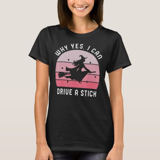 なぜYes棒を運転できる！大釜と魔女 Tシャツ (正面)