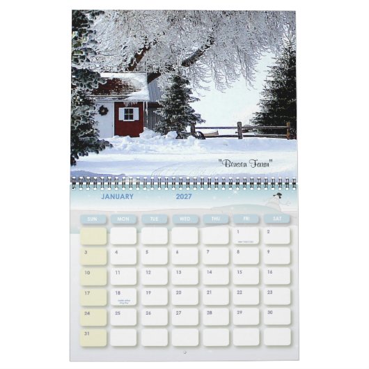 なぞなぞの天気 カレンダー (1月 2027)