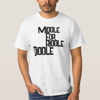 なぞなぞ好きのための「Middle for Riddle Diddle」面白Tシャツ メンズ Tシャツ