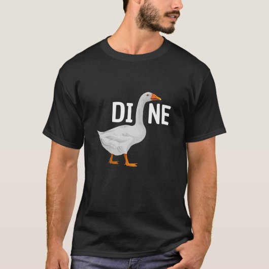 なぞなぞTシャツ - 単語ゲーム - ガチョウ - おもしろ男 Tシャツ (正面)