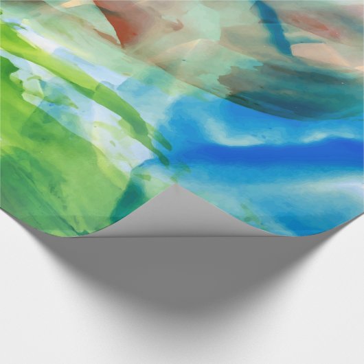 なだめるようで抽象的な水彩画のペンキのはね ラッピングペーパー (角)