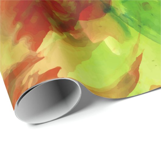 なだめるようで抽象的な水彩画のペンキのはね ラッピングペーパー (ロールコーナー)