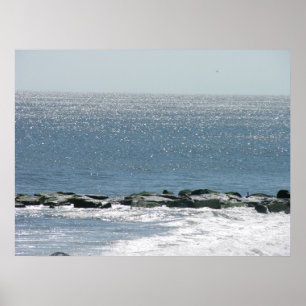 なだめる波のプリント ポスター