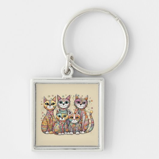 なだめる猫のキーチェーン キーホルダー (正面)