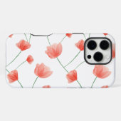 なだらかなポピーの花の背景 iPhoneケース (裏面横)