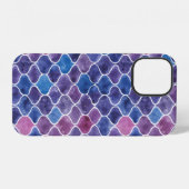 なだらかな水彩画のすみれ模様 iPhoneケース (裏面横)