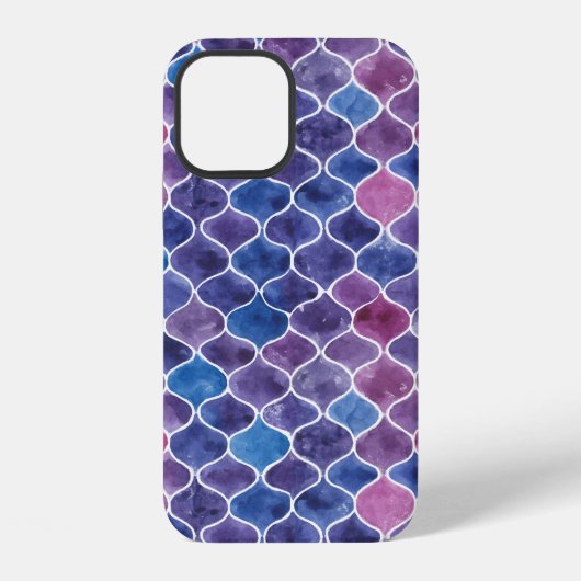 なだらかな水彩画のすみれ模様 iPhoneケース (裏面)