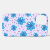 なだらかな青い花柄 Case-Mate iPhoneケース (裏面 (横))