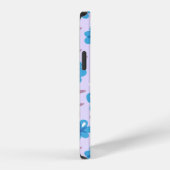 なだらかな青い花柄 iPhoneケース (右側面)