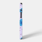なだらかな青い花柄 iPhoneケース (左側面)