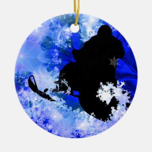 なだれでスノーモービルで行くこと セラミックオーナメント (正面)