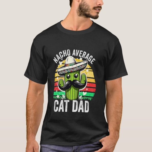 なちょう平均的な猫おやじ メキシコ シンコデマヨ Tシャツ (正面)