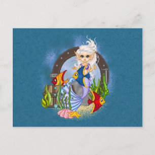 なにか怪しげな人魚のひとつの絵画 ポストカード