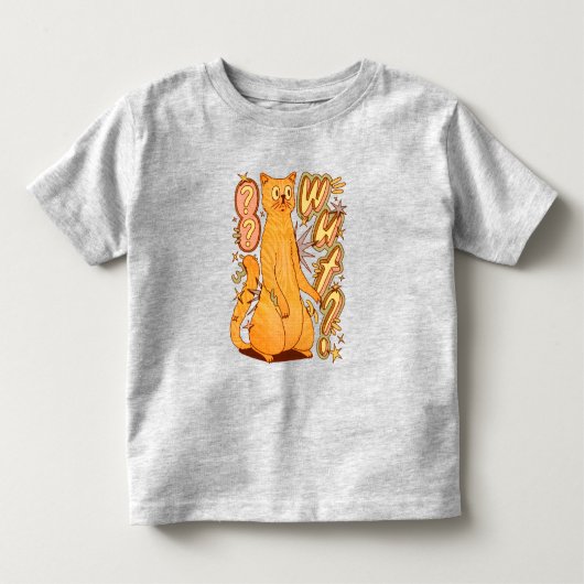 なにこれ？オレンジの猫のイラスト トドラーTシャツ (正面)
