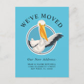 なびくおもしろいペリカンの動き航海の発表 ポストカード (正面)