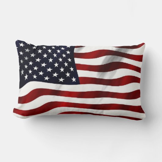 なびくアメリカ国旗のパターン装飾用クッション ランバークッション (正面)