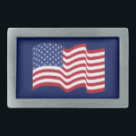 なびくアメリカ国旗のベルトバックル 長方形ベルトバックル<br><div class="desc">そのデザインはオリジナル芸術だ。</div>