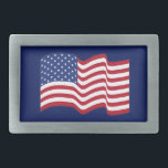 なびくアメリカ国旗のベルトバックル 長方形ベルトバックル<br><div class="desc">そのデザインはオリジナル芸術だ。</div>