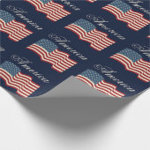 なびくアメリカ国旗の包装紙 ラッピングペーパー (角)