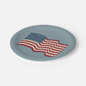 なびくアメリカ国旗の紙プレート ペーパープレート (アングル)