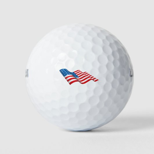 なびくアメリカ国旗 ゴルフボール (正面)