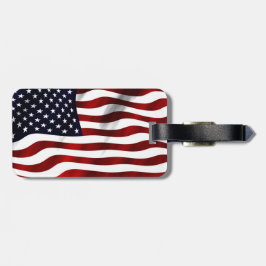 なびくアメリカ国旗 ラゲッジタグ