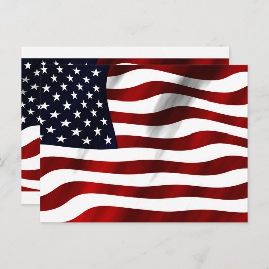 なびくアメリカ国旗、人気があるデザイン、 ポストカード (正面/裏面)