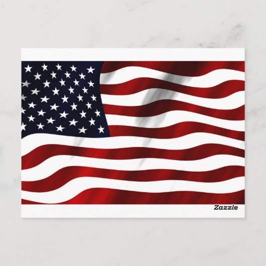 なびくアメリカ国旗、人気があるデザイン、 ポストカード (裏面)