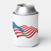 なびくアメリカ国旗 缶クーラー (缶正面)