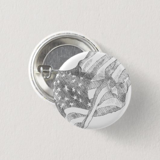 なびくアメリカ国旗 缶バッジ (正面&裏面)