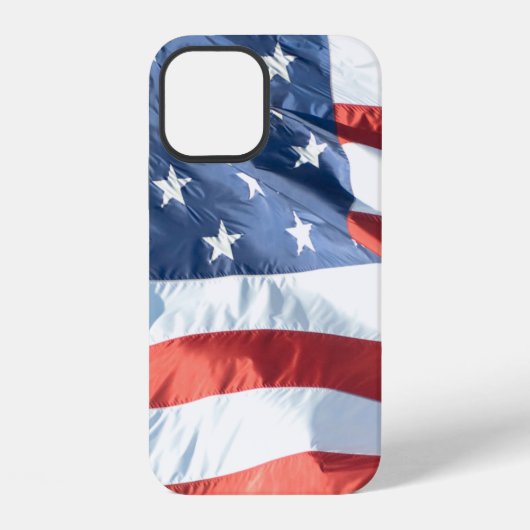 なびくアメリカ国旗 iPhoneケース (裏面)