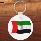 なびくアラブ首長国連邦国旗 キーホルダー (正面)