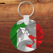 なびくイタリアン国旗 キーホルダー (正面)