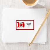 なびくカナダ国旗 ラベル (インサイチュ)