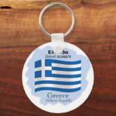 なびくギリシャ国旗 キーホルダー (正面)