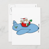 なびくクリスクリングルハ飛んでいるス飛行機 シーズンポストカード (正面/裏面)