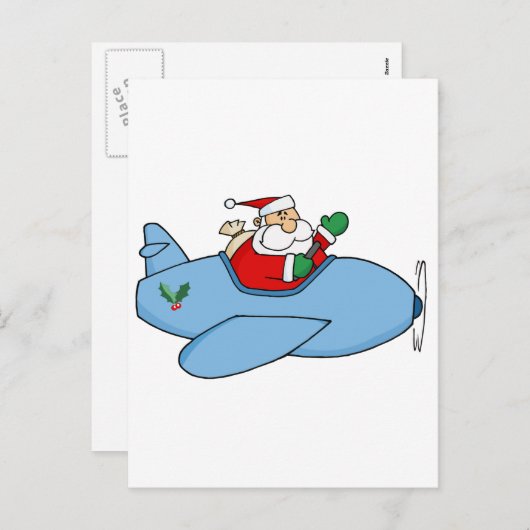 なびくクリスクリングルハ飛んでいるス飛行機 シーズンポストカード (正面/裏面)