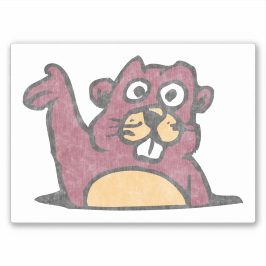 なびくゴッパーヴィンテージ動揺して白 シール (正面)