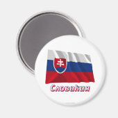 なびくスロバキア国旗と名ロシアの前 マグネット (正面/裏面)