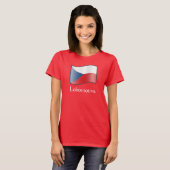 なびくチェコ国旗Tシャツ Tシャツ (正面フル)