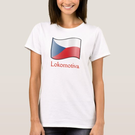 なびくチェコ国旗Tシャツ Tシャツ (正面)