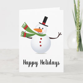 なびくニンジン鼻雪だるまグリーティングカード シーズンカード