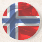 なびくノルウェー国旗 コースター (正面)