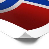 なびくノルウェー国旗 ポスター (角)