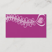 なびくハートのリボンのピンク 名刺 (裏面)