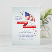 なびくフラッグインディペンデンスデイ招待状 招待状 (スタンド正面)