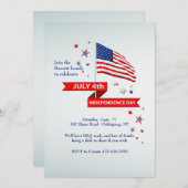 なびくフラッグインディペンデンスデイ招待状 招待状 (正面/裏面)