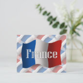 なびくフランス国旗 ポストカード (スタンド正面)