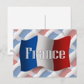 なびくフランス国旗 ポストカード (正面/裏面)