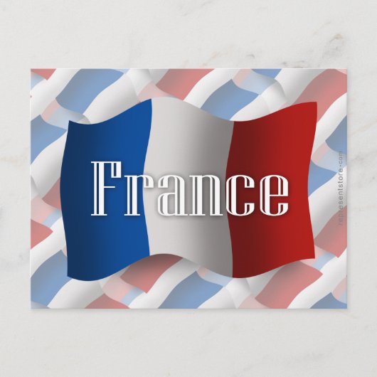 なびくフランス国旗 ポストカード (正面)